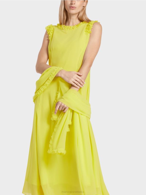 rochie festivă „regândiți împreună”. Marc Cain verde lamaie îmbrăcăminte 4826HH81