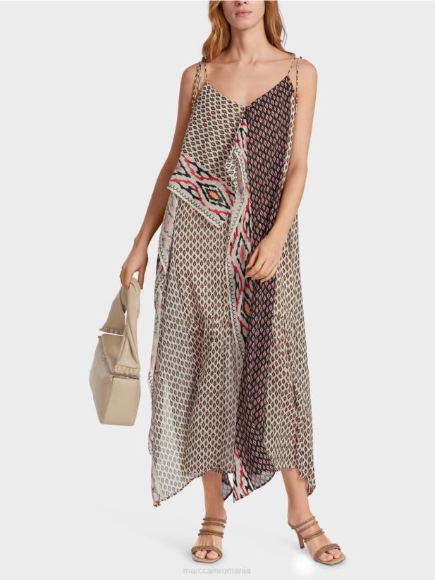 rochie in stil boho Marc Cain cremă îmbrăcăminte 4826HH61