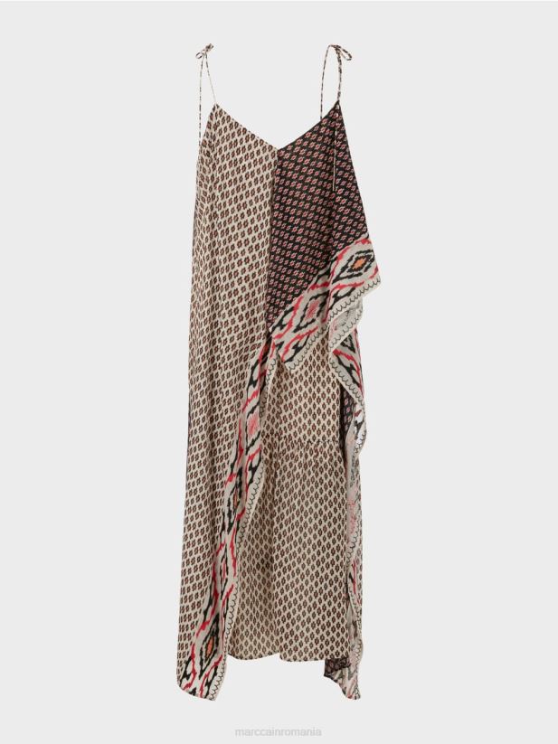 rochie in stil boho Marc Cain cremă îmbrăcăminte 4826HH61