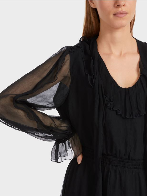 rochie jucăușă din șifon șifonat Marc Cain negru îmbrăcăminte 4826HH6