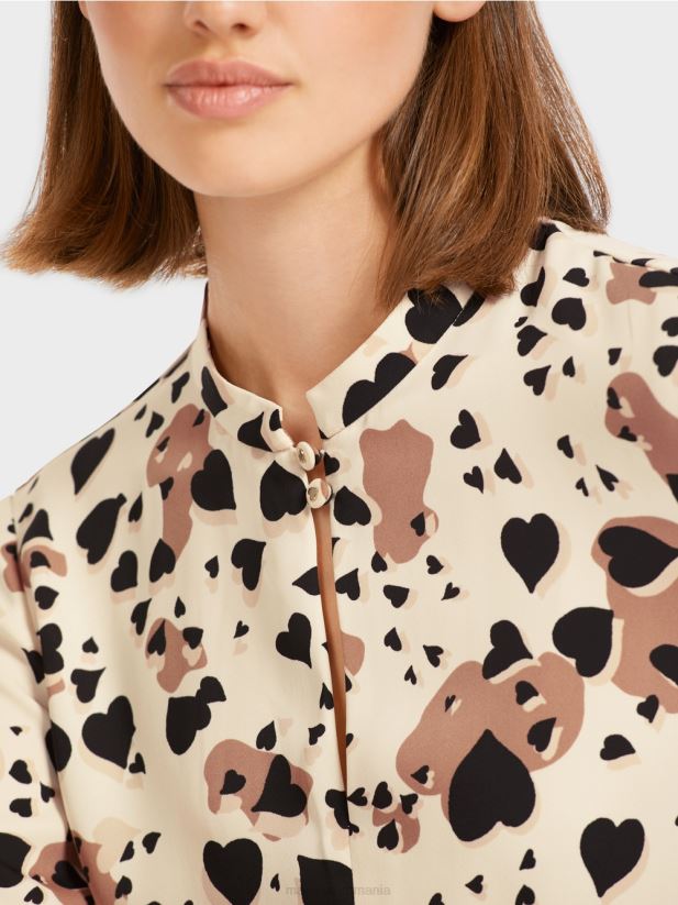 rochie leopard cu volanuri etajate Marc Cain cremă îmbrăcăminte 4826HH125