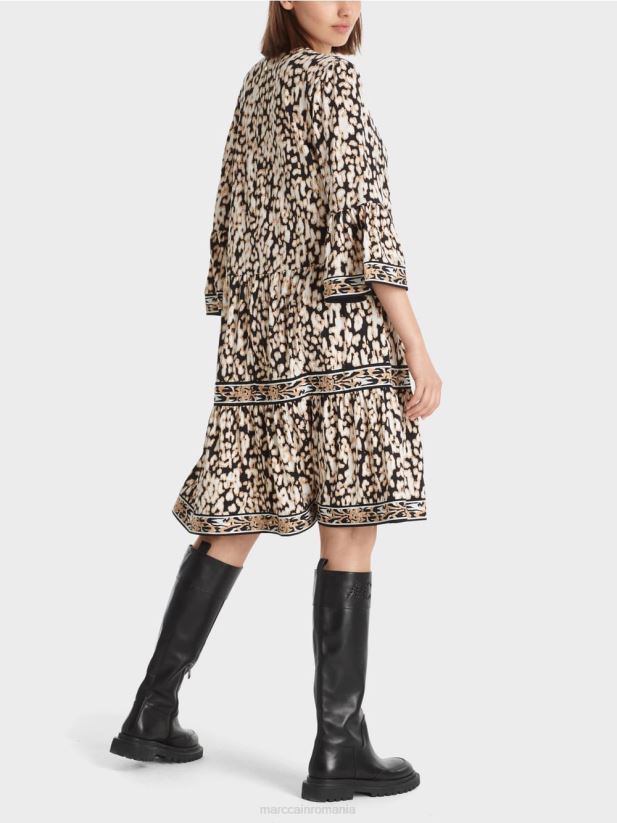 rochie leopard în jerseu Marc Cain negru îmbrăcăminte 4826HH47