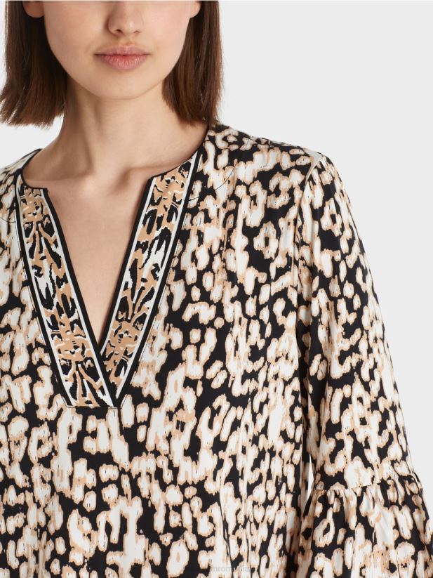 rochie leopard în jerseu Marc Cain negru îmbrăcăminte 4826HH47