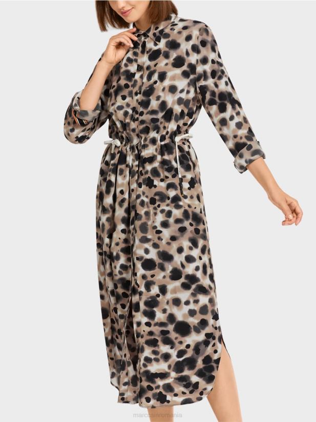 rochie leopard „regândește împreună”. Marc Cain cafea ușoară îmbrăcăminte 4826HH116