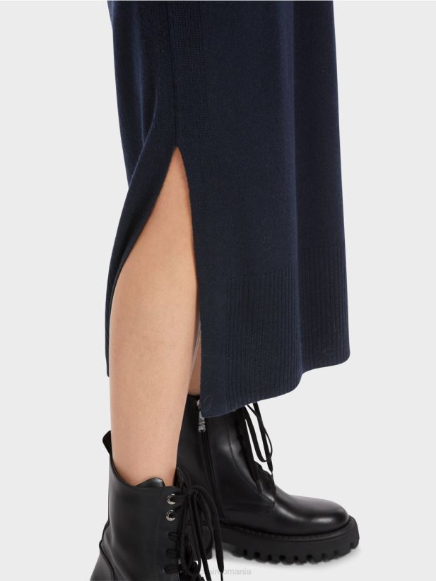 rochie lungă tricotată „rethink together”. Marc Cain albastru miezul nopții îmbrăcăminte 4826HH5