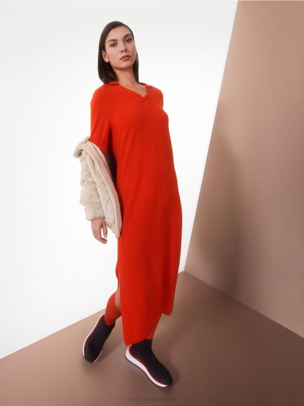 rochie lungă tricotată „rethink together”. Marc Cain campari îmbrăcăminte 4826HH18