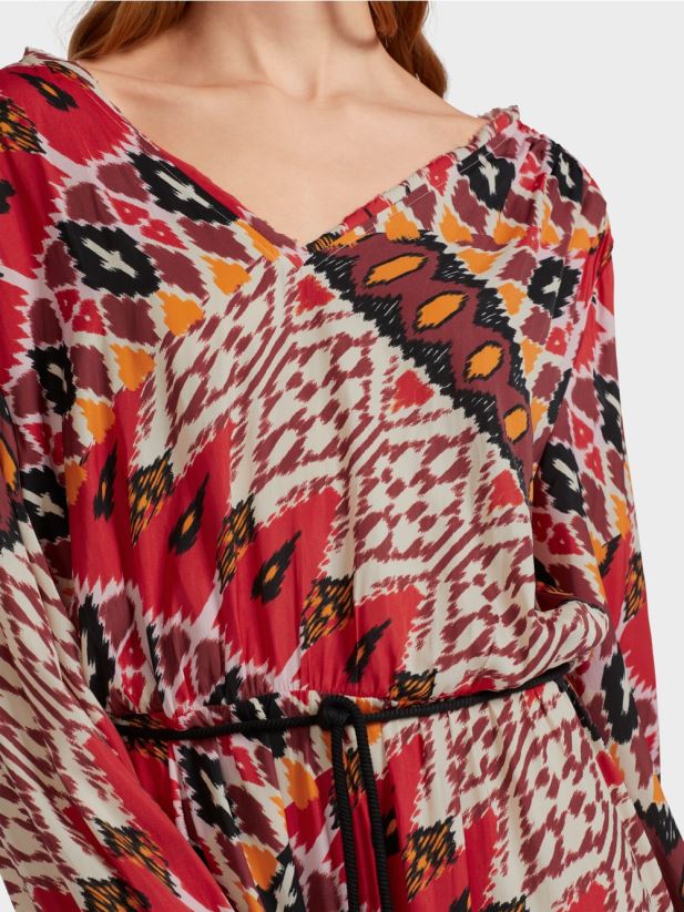 rochie lunga cu imprimeu peste tot Marc Cain rosu intens îmbrăcăminte 4826HH64