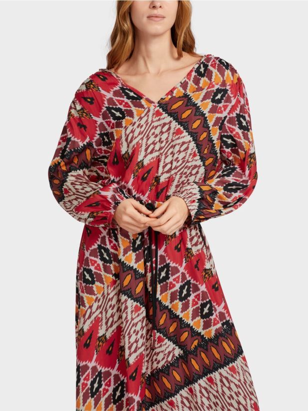 rochie lunga cu imprimeu peste tot Marc Cain rosu intens îmbrăcăminte 4826HH64