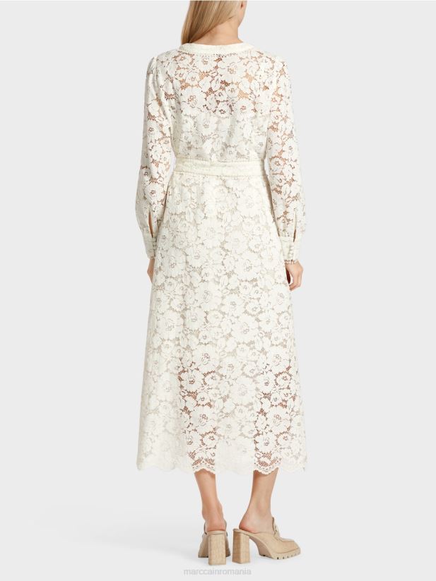 rochie lunga din dantela Marc Cain aproape alb îmbrăcăminte 4826HH78