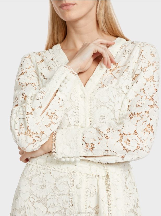 rochie lunga din dantela Marc Cain aproape alb îmbrăcăminte 4826HH78