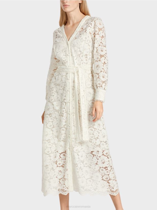rochie lunga din dantela Marc Cain aproape alb îmbrăcăminte 4826HH78
