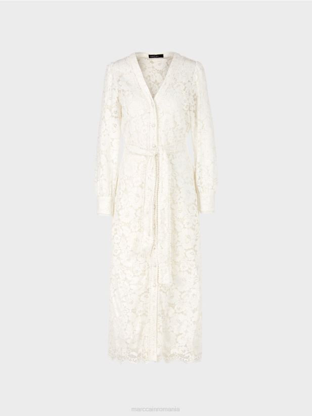 rochie lunga din dantela Marc Cain aproape alb îmbrăcăminte 4826HH78