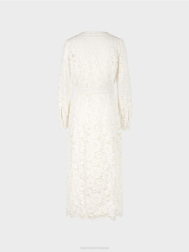 rochie lunga din dantela Marc Cain aproape alb îmbrăcăminte 4826HH78