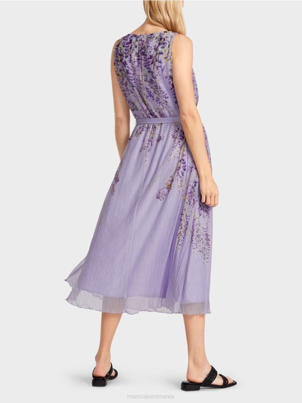 rochie maxi plisata Marc Cain liliac strălucitor îmbrăcăminte 4826HH82