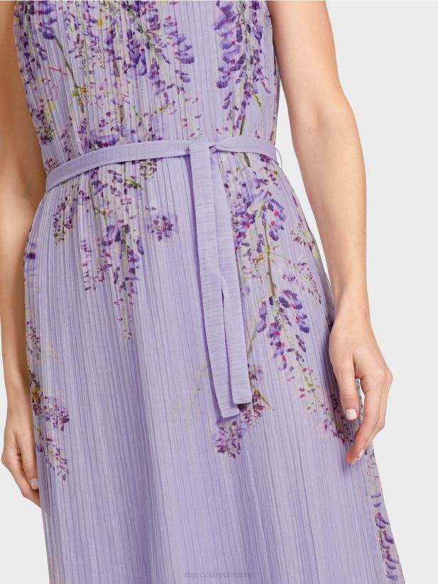 rochie maxi plisata Marc Cain liliac strălucitor îmbrăcăminte 4826HH82