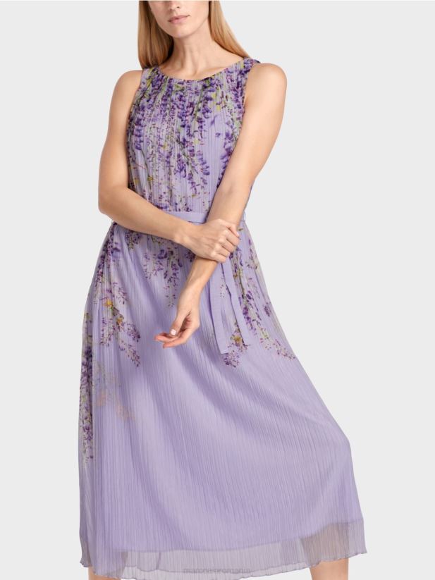 rochie maxi plisata Marc Cain liliac strălucitor îmbrăcăminte 4826HH82