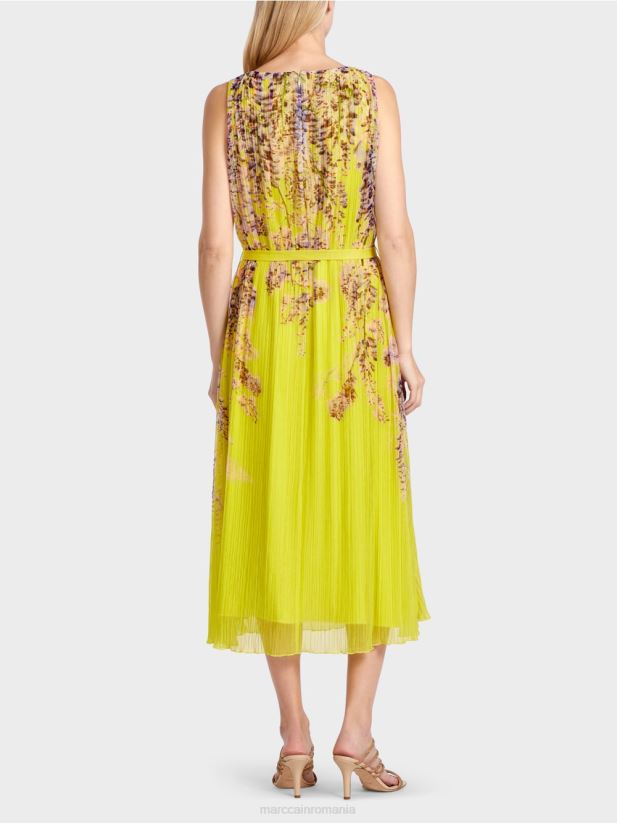 rochie maxi plisata Marc Cain verde lamaie îmbrăcăminte 4826HH74