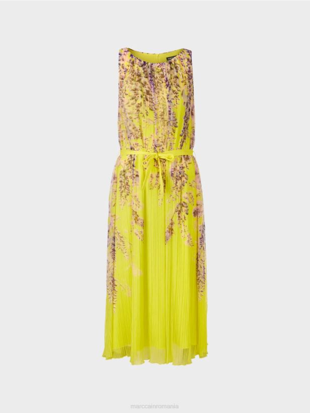 rochie maxi plisata Marc Cain verde lamaie îmbrăcăminte 4826HH74