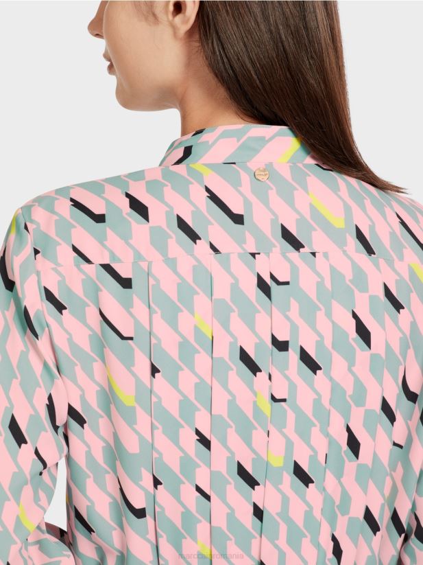 rochie midi cu detalii plisate Marc Cain albastru închis la cer îmbrăcăminte 4826HH35