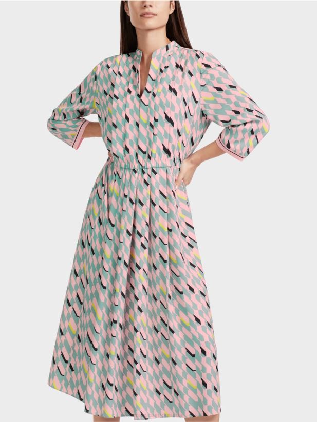 rochie midi cu detalii plisate Marc Cain albastru închis la cer îmbrăcăminte 4826HH35