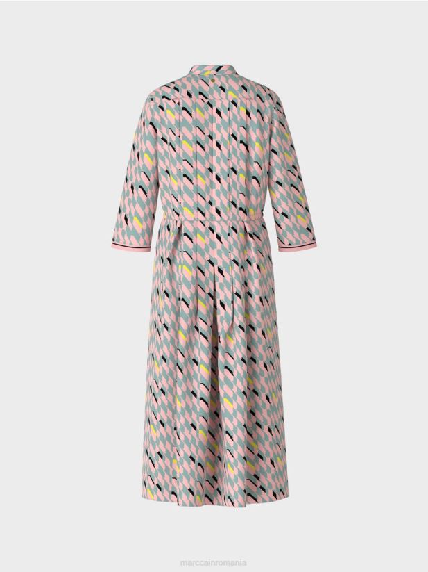 rochie midi cu detalii plisate Marc Cain albastru închis la cer îmbrăcăminte 4826HH35