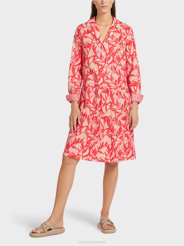 rochie midi cu revere Marc Cain bronz strălucitor îmbrăcăminte 4826HH105