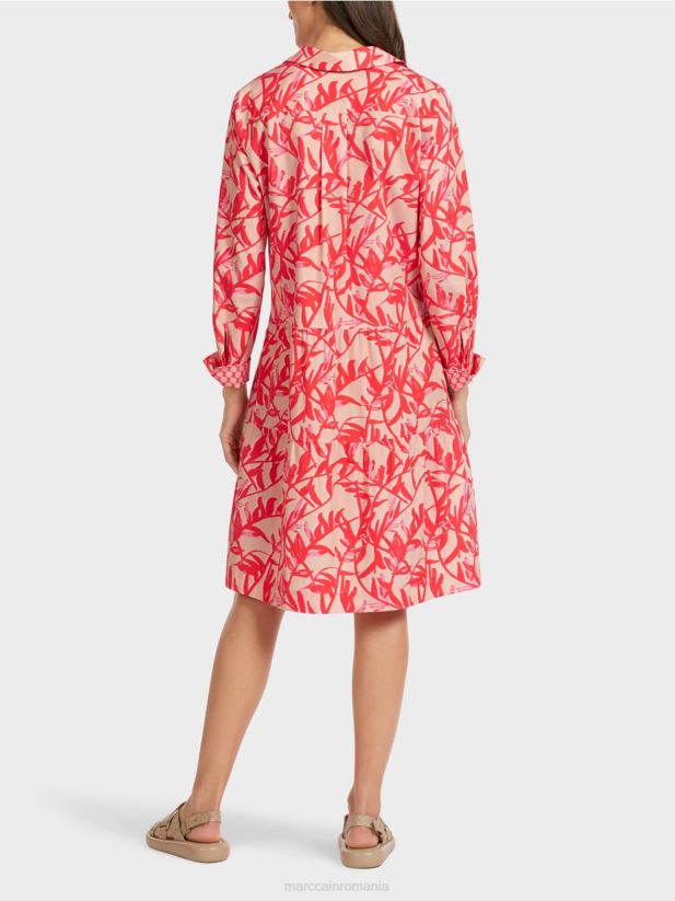 rochie midi cu revere Marc Cain bronz strălucitor îmbrăcăminte 4826HH105