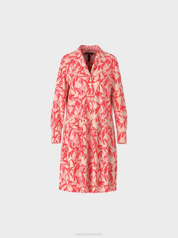 rochie midi cu revere Marc Cain bronz strălucitor îmbrăcăminte 4826HH105