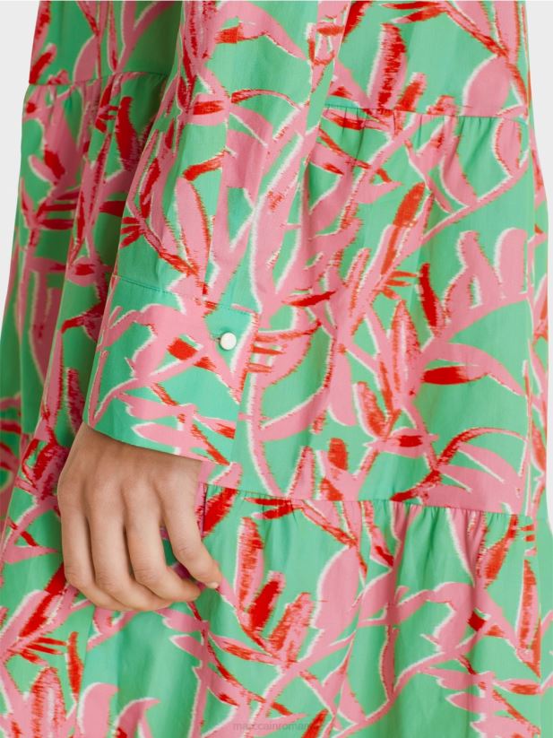 rochie midi cu revere Marc Cain jad strălucitor îmbrăcăminte 4826HH108