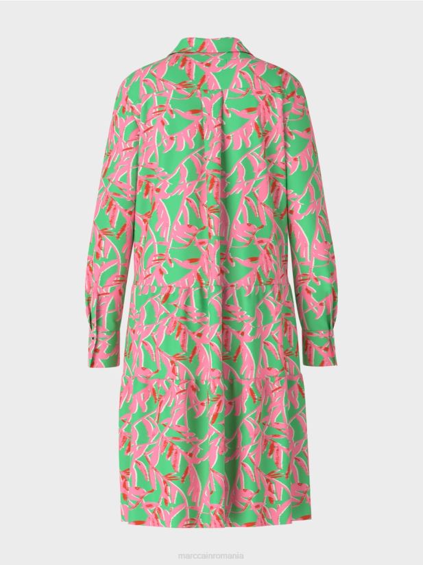 rochie midi cu revere Marc Cain jad strălucitor îmbrăcăminte 4826HH108