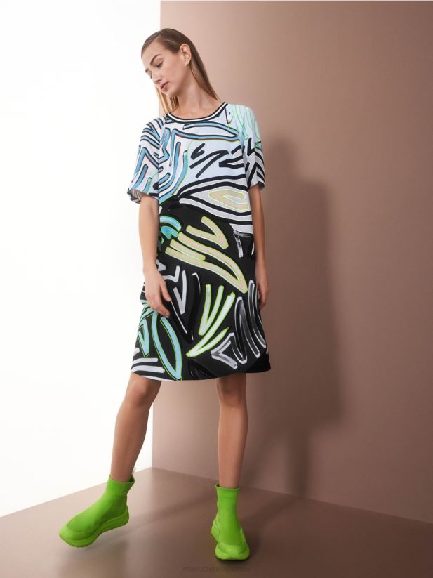 rochie raglan în formă de a Marc Cain albastru pudra moale îmbrăcăminte 4826HH28