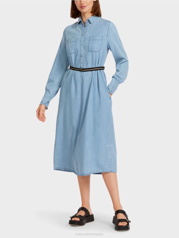 rochie „regândiți împreună”. Marc Cain bleu îmbrăcăminte 4826HH102