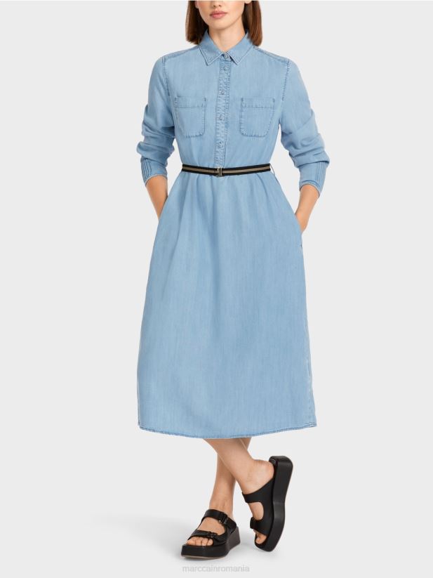 rochie „regândiți împreună”. Marc Cain bleu îmbrăcăminte 4826HH102