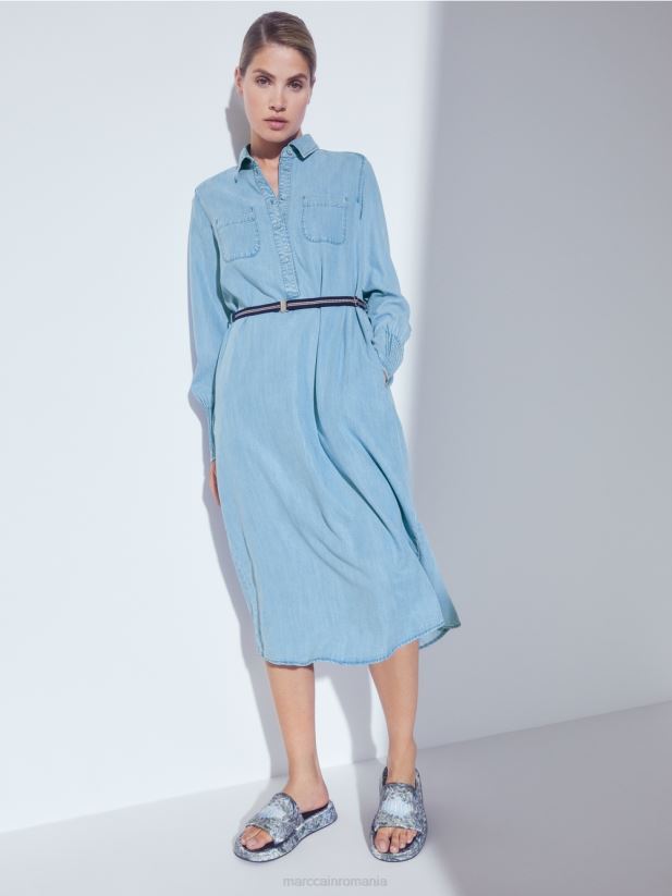 rochie „regândiți împreună”. Marc Cain bleu îmbrăcăminte 4826HH102
