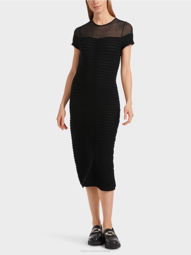 rochie „regândiți împreună” îmbrățișată Marc Cain negru îmbrăcăminte 4826HH10