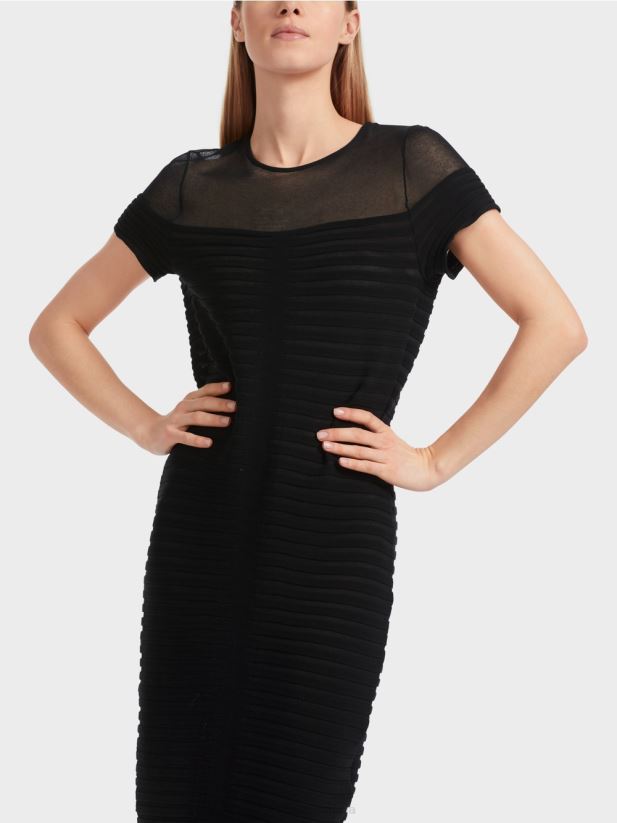 rochie „regândiți împreună” îmbrățișată Marc Cain negru îmbrăcăminte 4826HH10