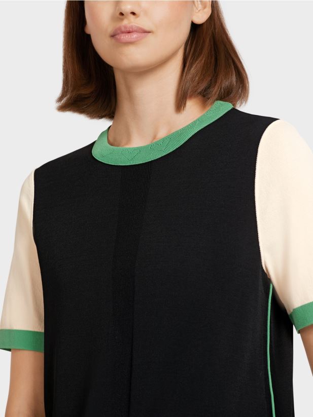 rochie „rethink together” cu decolteu rotund Marc Cain negru îmbrăcăminte 4826HH128