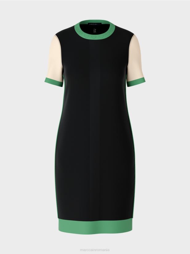 rochie „rethink together” cu decolteu rotund Marc Cain negru îmbrăcăminte 4826HH128