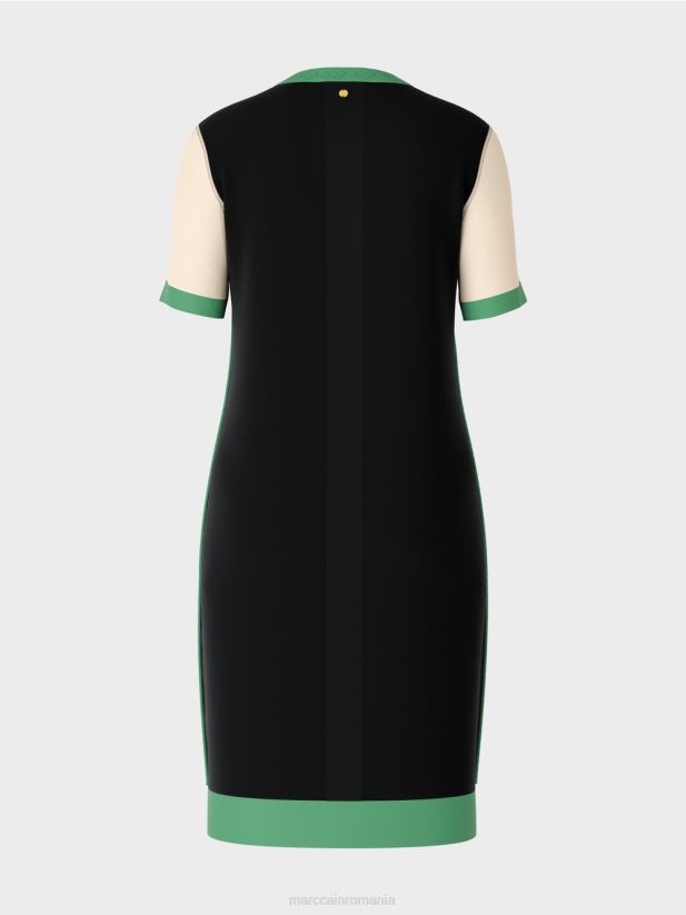 rochie „rethink together” cu decolteu rotund Marc Cain negru îmbrăcăminte 4826HH128