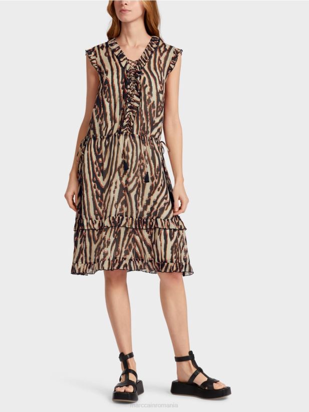 rochie scurta din crep de vascoza Marc Cain rosu intens îmbrăcăminte 4826HH59