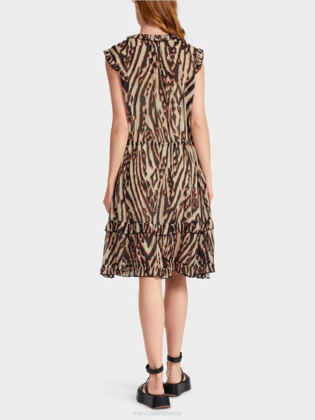 rochie scurta din crep de vascoza Marc Cain rosu intens îmbrăcăminte 4826HH59