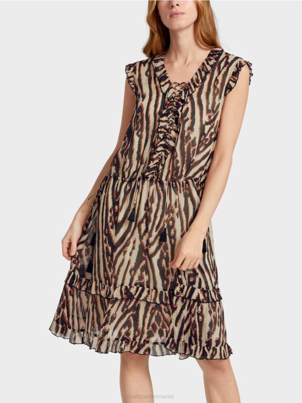 rochie scurta din crep de vascoza Marc Cain rosu intens îmbrăcăminte 4826HH59