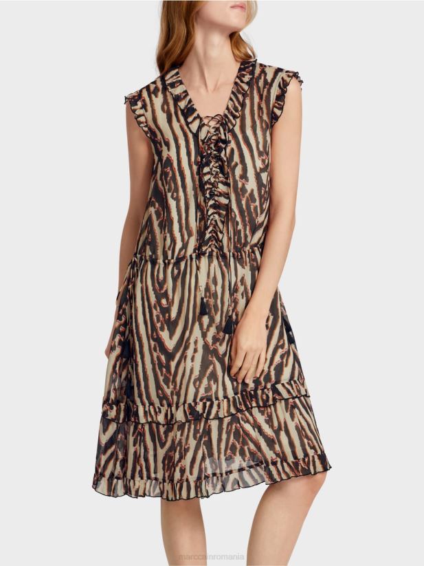 rochie scurta din crep de vascoza Marc Cain rosu intens îmbrăcăminte 4826HH59