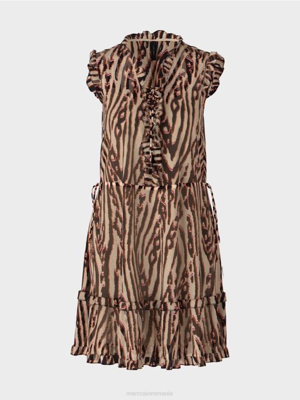 rochie scurta din crep de vascoza Marc Cain rosu intens îmbrăcăminte 4826HH59