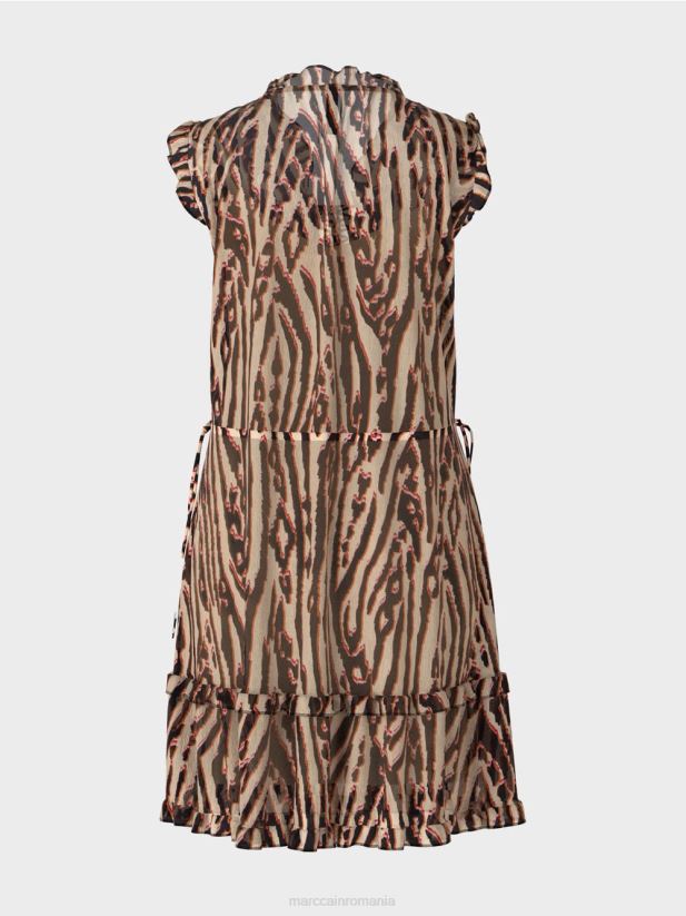 rochie scurta din crep de vascoza Marc Cain rosu intens îmbrăcăminte 4826HH59