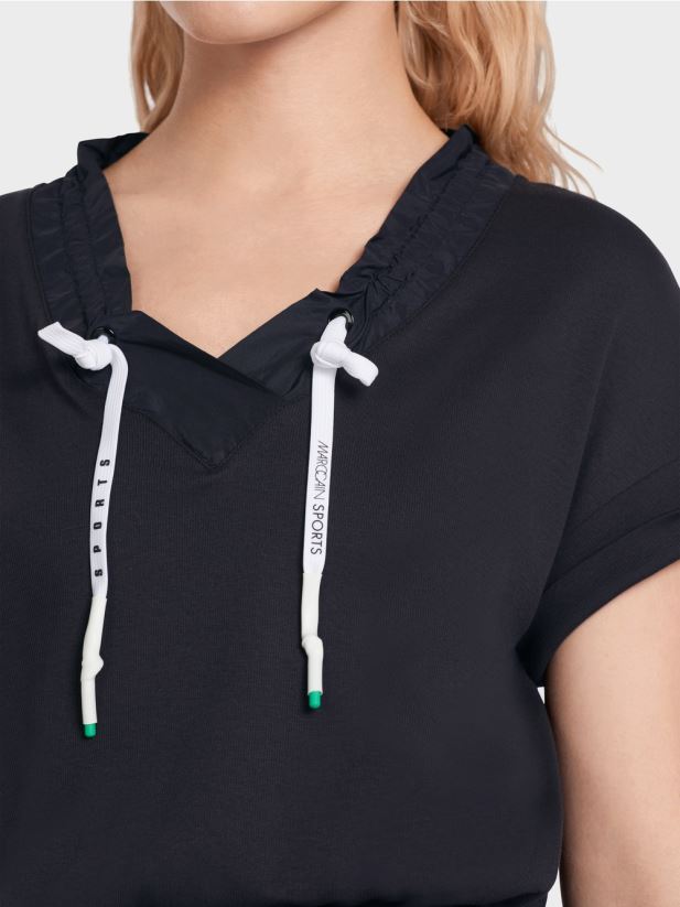 rochie simplă cu șnur Marc Cain albastru miezul nopții îmbrăcăminte 4826HH56