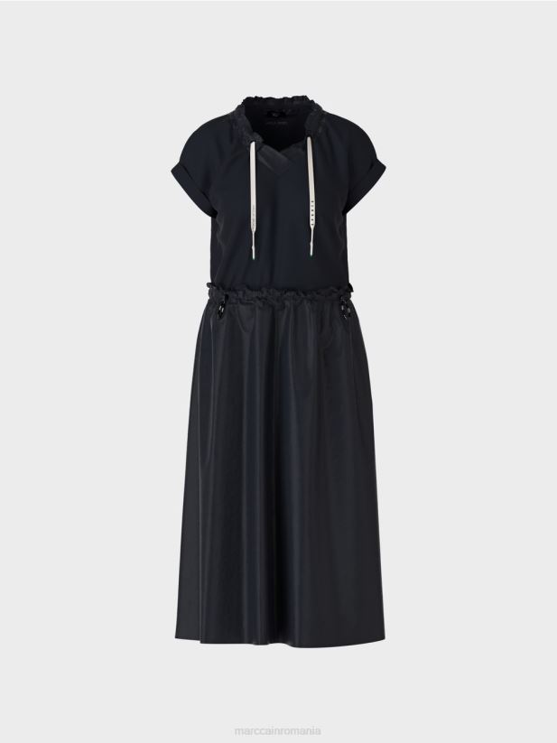 rochie simplă cu șnur Marc Cain albastru miezul nopții îmbrăcăminte 4826HH56