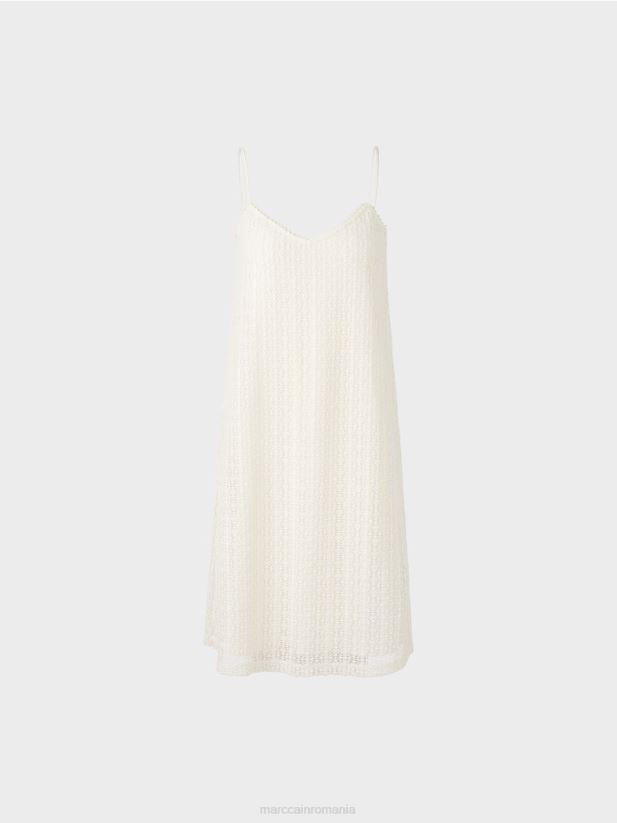 rochie slip din dantelă Marc Cain aproape alb îmbrăcăminte 4826HH92