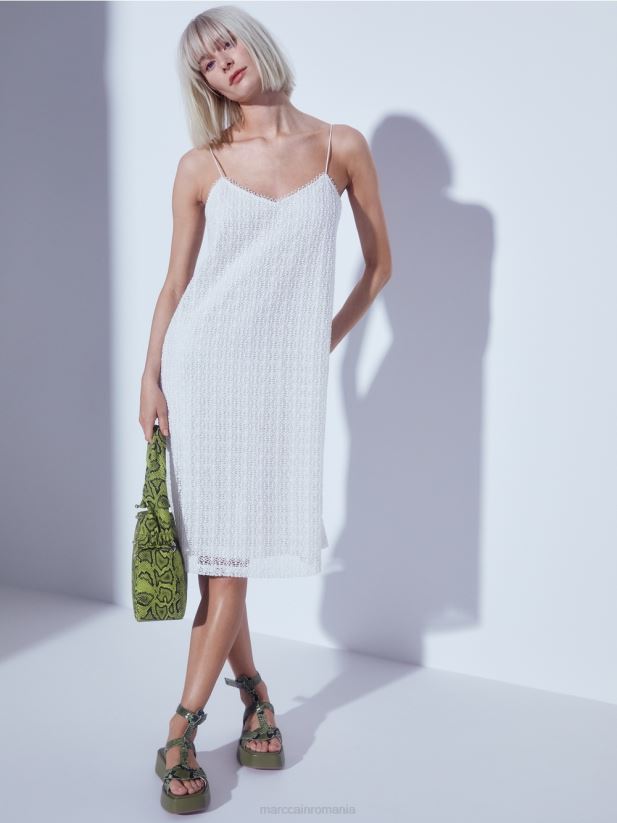 rochie slip din dantelă Marc Cain aproape alb îmbrăcăminte 4826HH92