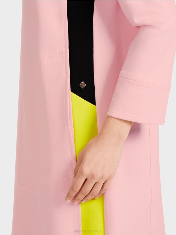 rochie sport cu dungi impletite Marc Cain roz pudra moale îmbrăcăminte 4826HH32